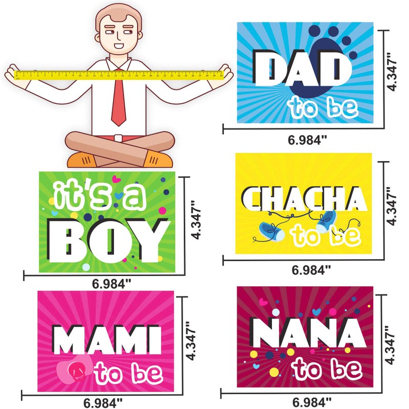 WOBBOX مجموعة حفلة استحمام الأطفال WOBBOX من 16 قطعة مع لافتة جوت ستايل ولد أو بنت نحبك، مع شريط أزرق للأم المستقبلية، عنصر ديكور حفلة استحمام (عبوة من 3) - Image 5