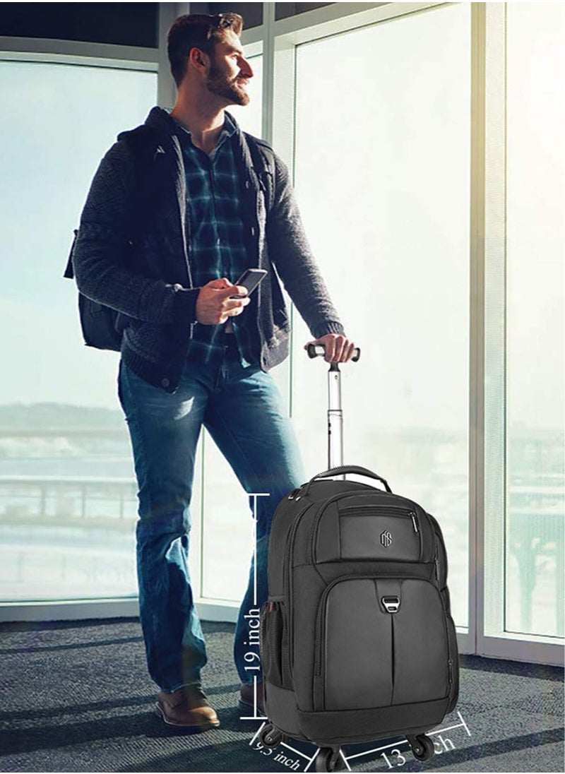 ARCTIC HUNTER - Professional Business Travel Roller Backpack,Big Capacity Trolley Laptop Bag for Men and Women,College School Book Bag Office Rolling Computer Backpack Fits 17 Inch Notebook - Image 1