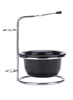 Luzen luzen Stainless Steel Shaving Bowl and Brush Stand, Professional 2 in 1 Shaving Stand Bowl Shaving Razor Brush Holder Grooming Tool Shaving Kit for Men  - Image 1