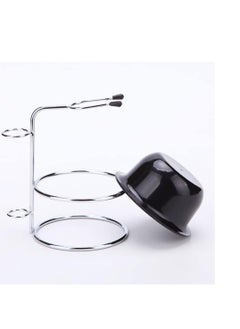 Luzen luzen Stainless Steel Shaving Bowl and Brush Stand, Professional 2 in 1 Shaving Stand Bowl Shaving Razor Brush Holder Grooming Tool Shaving Kit for Men  - Image 3