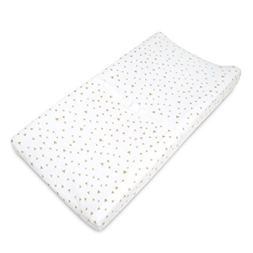 American Baby Company Printed 100 Cotton Knit Fitted Contoured Changing Table Pad Cover Compatible with Mika Micky Bassinet Taupe Triangle for Boys and Girls
