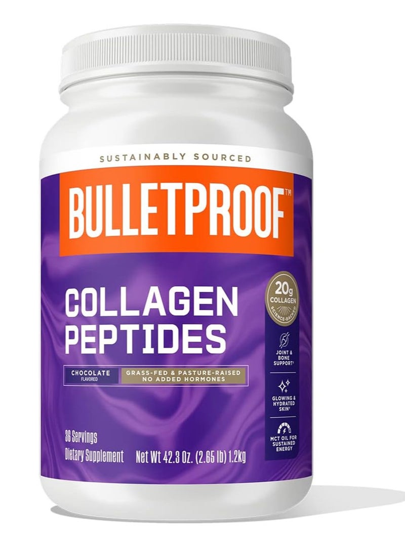 Bulletproof Chocolate Collagen Protein Powder with MCT Oil, 19g Protein, 42.3 Oz - Image 1