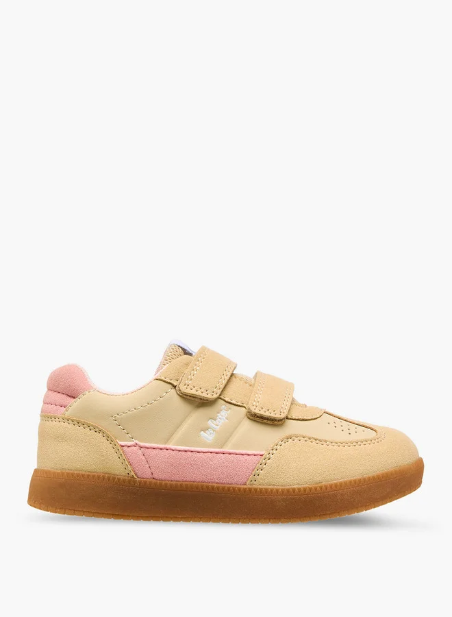 Lee Cooper Girls' Colourblock Sneakers with Hook and Loop Closure