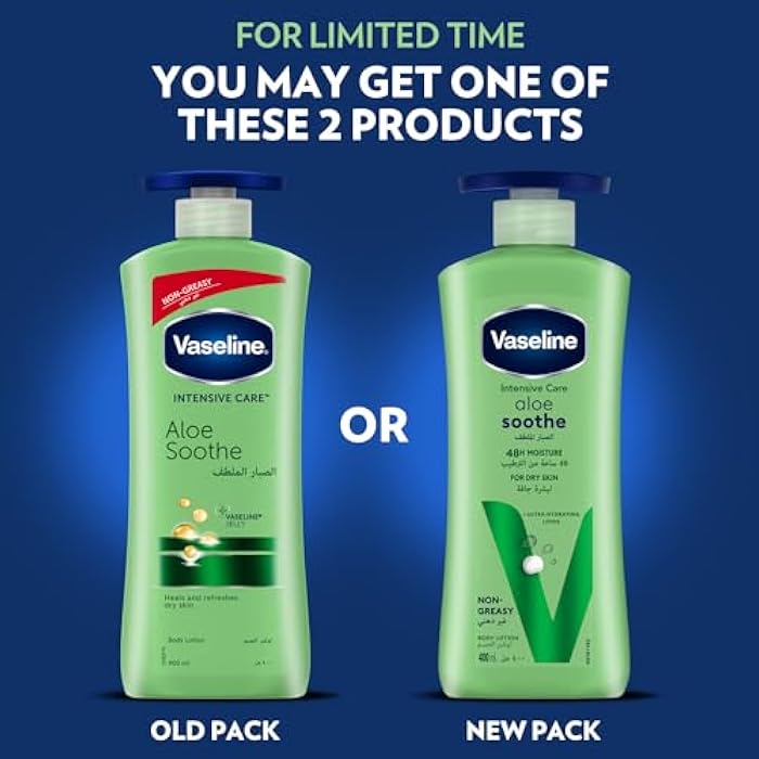 Vaseline Lotion Intensive care Aloe vera Soothe, heals & refreshes dry skin 400ML - Image 4