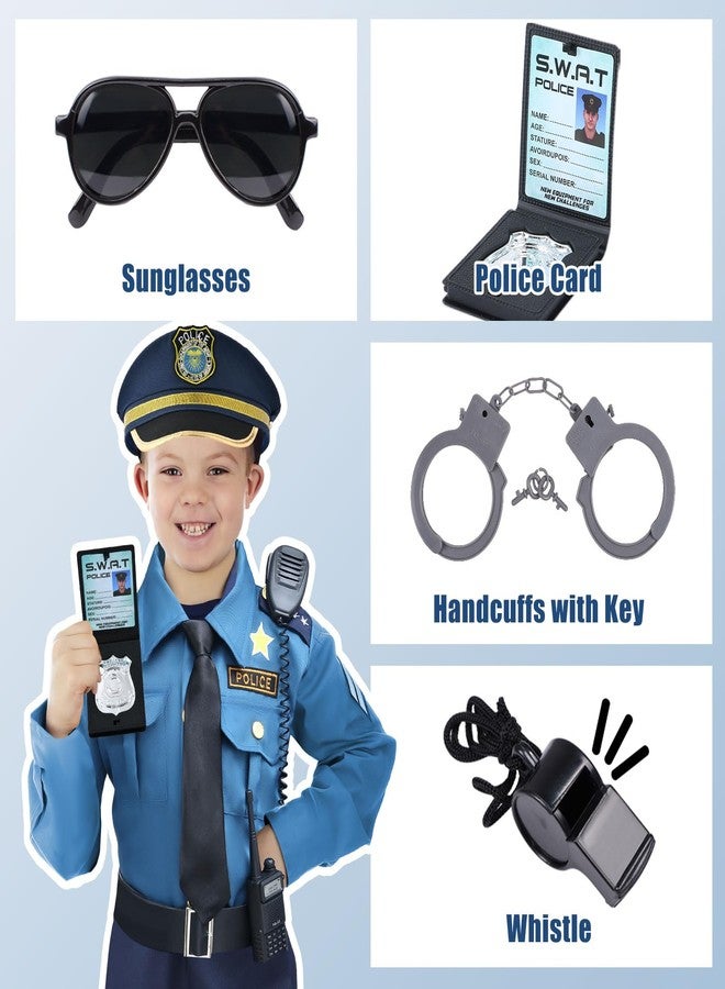G.C 15PCS Kids Police Officer Costume Boys Girls Cop Costume Accessories Gear Recorder Shoulder Light Hat Belt Halloween Career Day Gifts (S(5-7Y)) - Image 4