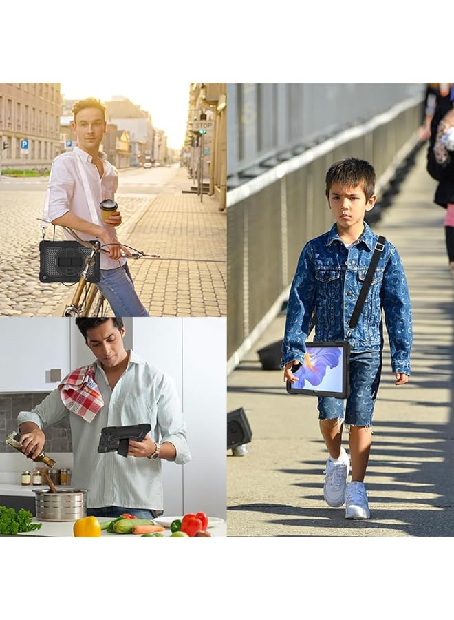 إيروريكس جراب متوافق مع جهاز Honor Pad X8 مقاس 10.1 بوصة وX8 Lite مقاس 9.7 بوصة 2022، جراب متين مقاوم للصدمات مع حامل وحزام كتف قابل للتعديل للأطفال، وردي أحمر وردي - Image 4