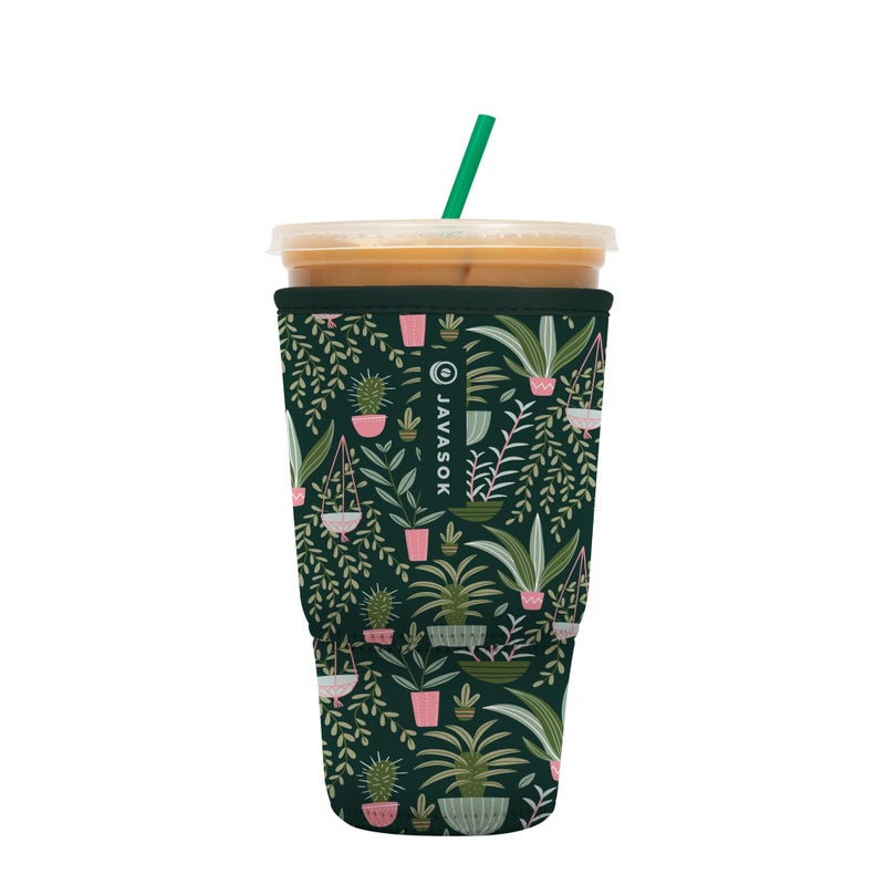 Sok It Java Sok Iced Coffee & Cold Soda Insulated Neoprene Cup Sleeve (Green Living  XLarge: 38-42oz)