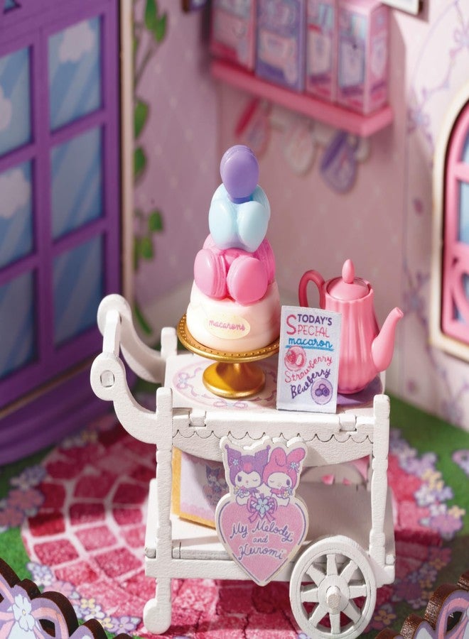 Hands Craft My Melody & Kuromi Tea Party Miniature House Kit – Kawaii 3D Puzzle with Tiny Tea Cups & Cake – DIY Wooden Craft Kit for Bedroom or Bookshelf Decor & Gifts - Image 4