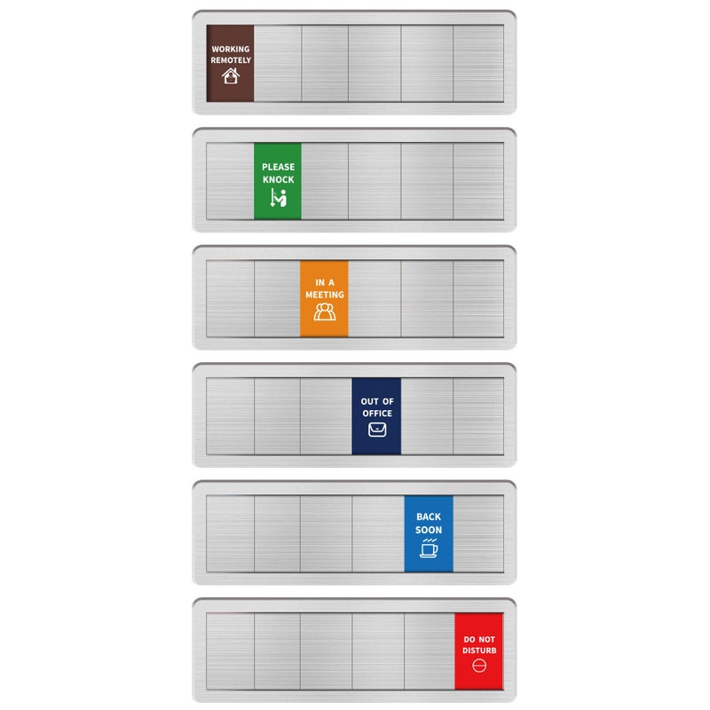 EliteSign Office Sign-6 Options Door Signs In A Meeting/Out Of Office/Do Not Disturb/Working From Home/Please Knock/Back Soon Privacy Door Slider Sign for Meeting & Conference Room - Image 1