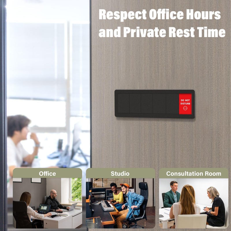 EliteSign Office Sign-6 Options Door Signs In A Meeting/Out Of Office/Do Not Disturb/Working From Home/Please Knock/Back Soon Privacy Door Slider Sign for Meeting & Conference Room - Image 5