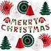 YUNXUAN Christmas Party Decorations Merry Christmas Banner Honeycomb Santa Hats Trees Hanging Snowflakes Paper Fans for Xmas Party Eve Holiday Home Decor - Image 3