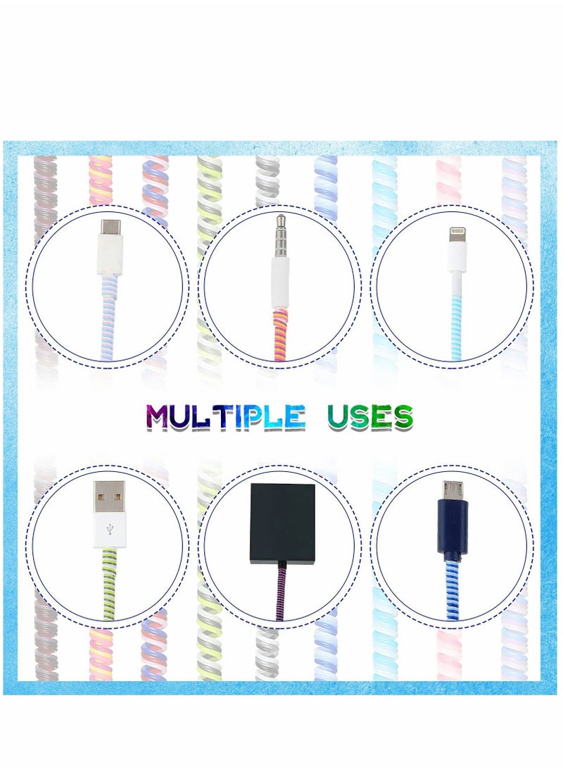 SYOSI - Cable Protector, 10 Pcs Spiral Data Cable Protective Sleeve, Spiral Tube Wire Management Organizer, Prevent Pets from Biting The Cable, Line Saver for iPhone iPod iPad MacBook Tablet Charger Cord - Image 1