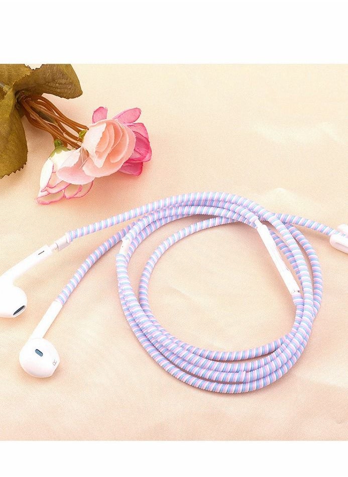 SYOSI - Cable Protector, 10 Pcs Spiral Data Cable Protective Sleeve, Spiral Tube Wire Management Organizer, Prevent Pets from Biting The Cable, Line Saver for iPhone iPod iPad MacBook Tablet Charger Cord - Image 1