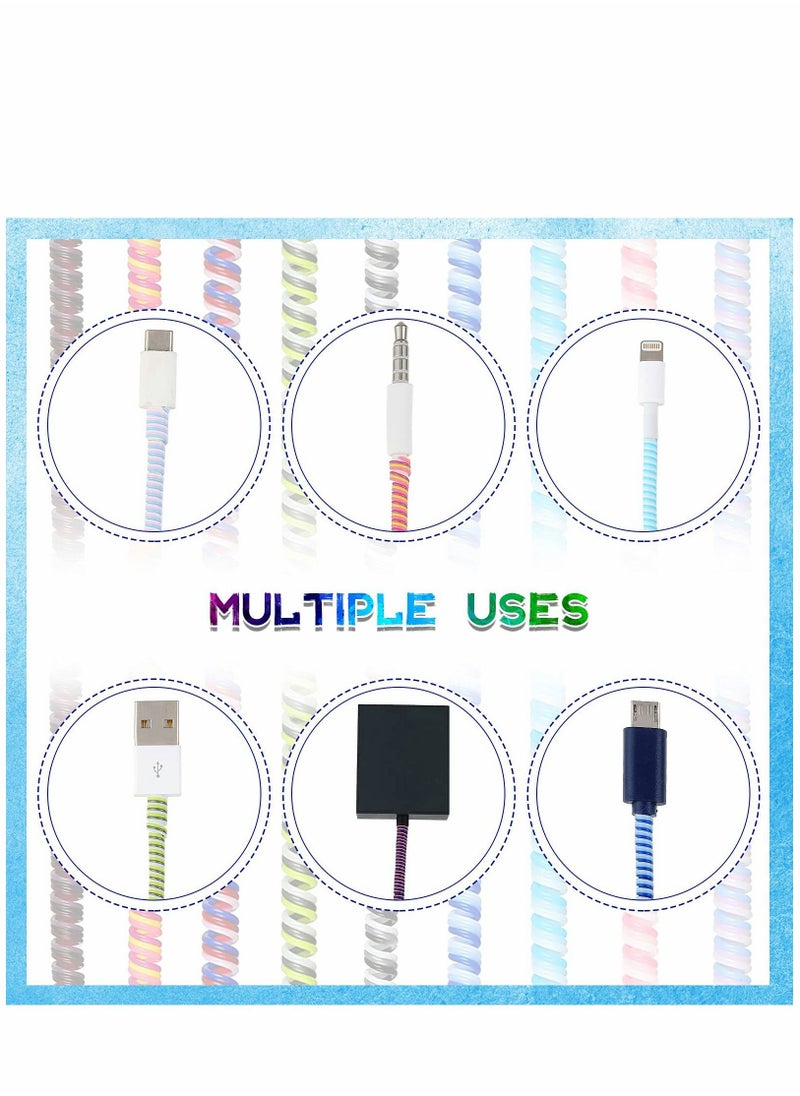 SYOSI - Cable Protector, 10 Pcs Spiral Data Cable Protective Sleeve, Spiral Tube Wire Management Organizer, Prevent Pets from Biting The Cable, Line Saver for iPhone iPod iPad MacBook Tablet Charger Cord - Image 1
