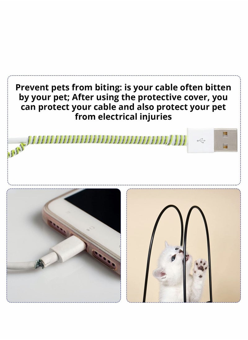 SYOSI - Cable Protector, 10 Pcs Spiral Data Cable Protective Sleeve, Spiral Tube Wire Management Organizer, Prevent Pets from Biting The Cable, Line Saver for iPhone iPod iPad MacBook Tablet Charger Cord - Image 1