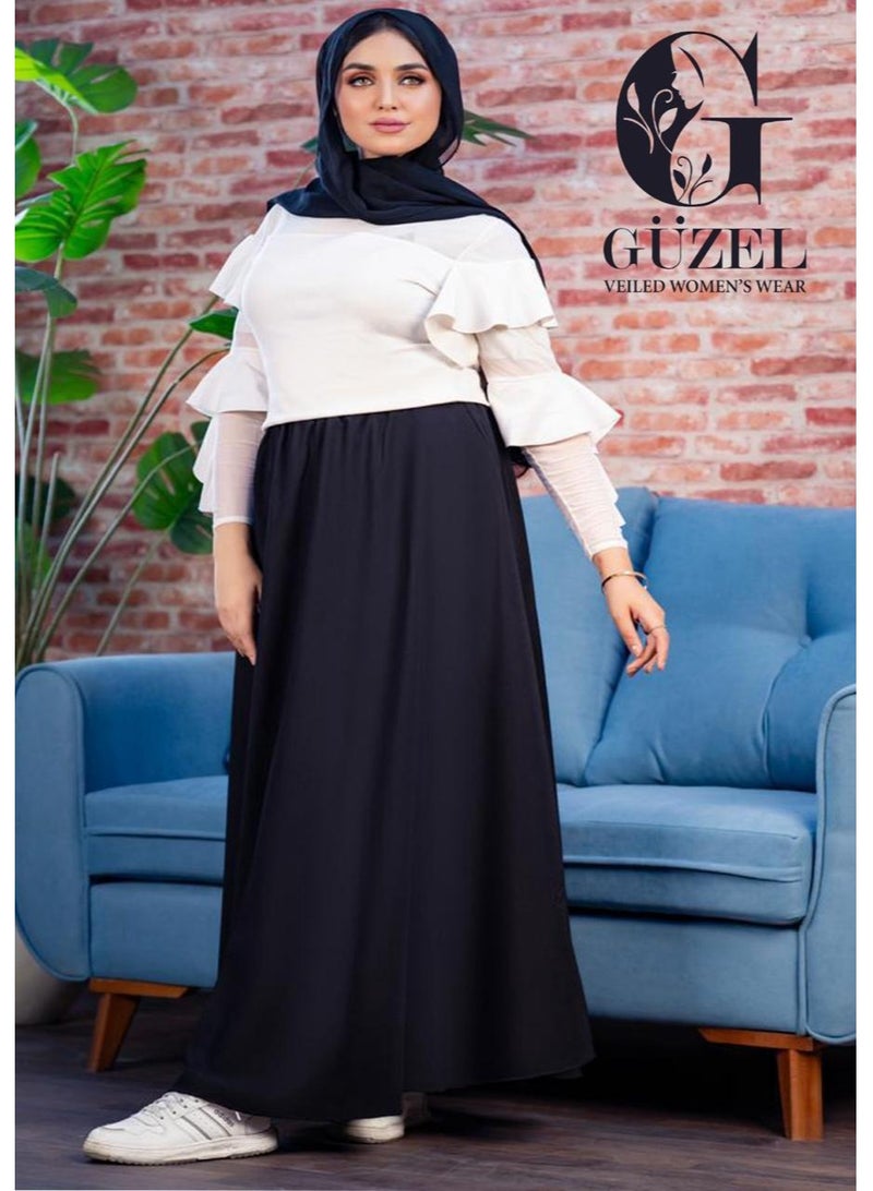 جوزيل جيبة دبل كلوش خامة كريب روزالين مستورد درجة أولى من جوزيل - لاتصف ولا تشف -أسود -فرى سايز - Image 3