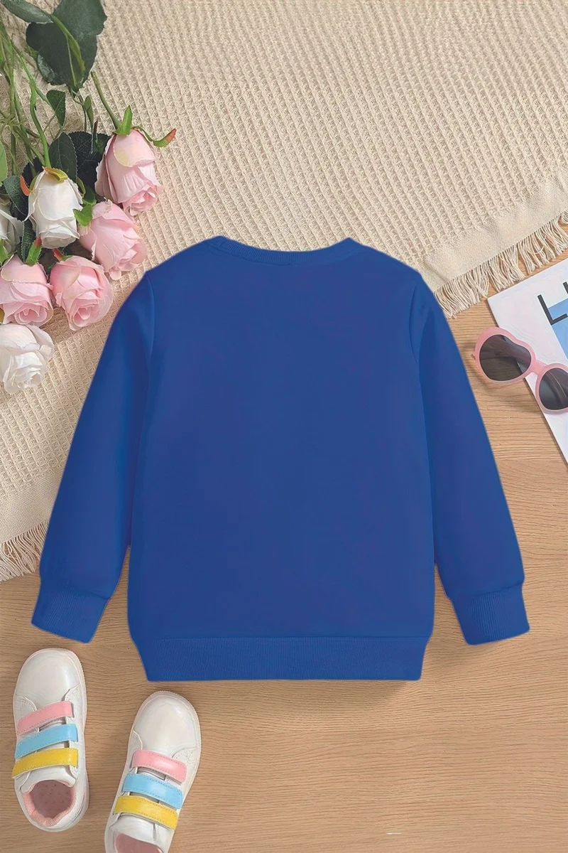Myada Style Limits Are Illusion Written Sunflower Printed Oversize Hooded Kids Sweatshirt 14566