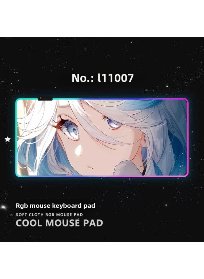 Rgb Colorful Mouse Pad LED Luminous Game Keyboard Pad Manufacturers Gradient Marquee Thickened Mouse Pad-Color:400*900*4mm-Pattern:Lll007