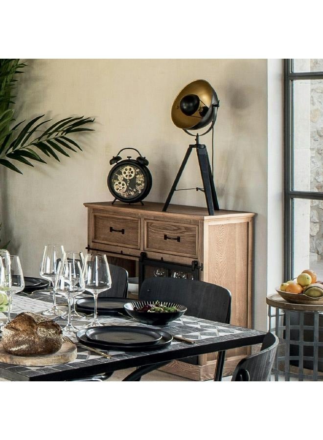 لوفت جانيس، ساعة طاولة جير، طول 26 × عرض 8.5 × ارتفاع 33 سم، أسود، معدني - 169313 - Image 1