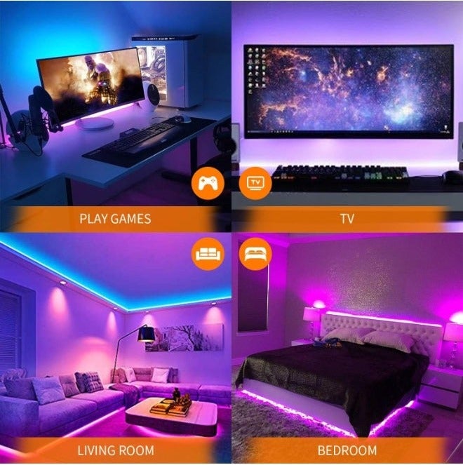 maylit LED Strip Lights, 2M/6.56ft RGB LED Light Strip for 40 to 60in TV Lights Bias Lighting for TV Backlight with Remote, USB LED Light Strip for TV LED Backlight - Image 2
