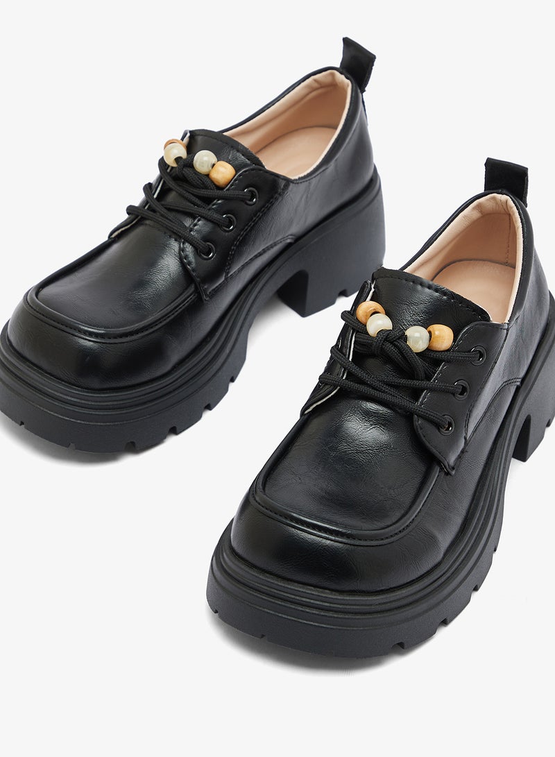 Ginger Platform Chunky Lace Up Monk Shoes - Image 4