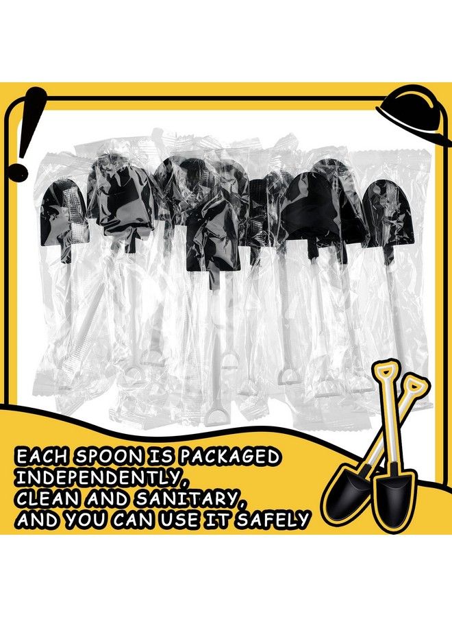 BBTO 150 Pieces Construction Party Supplies 50 Pieces Plastic Shovel Shape Novelty Spoons 50 Pieces Cake Desserts Cups 50 Pieces Construction Cupcake Toppers For Construction Themed Birthday Party - Image 4