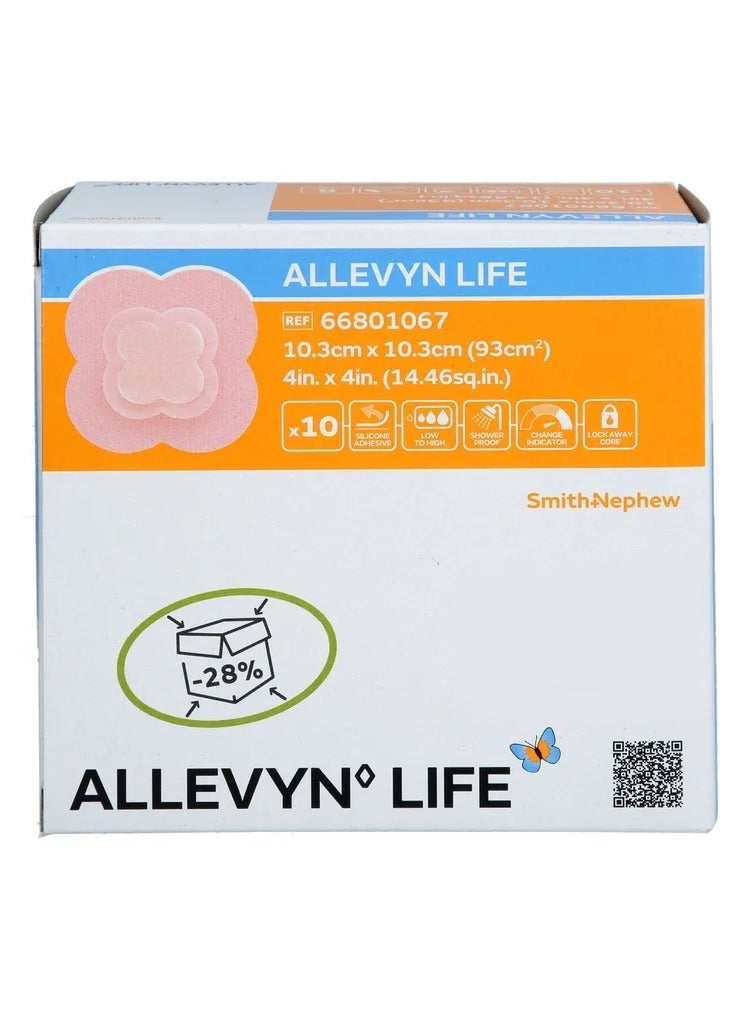 سميث اند نفيو عبوة 10 قطع من ضمادات أليفن لايف (Allevyn Life) من سميث آند نيفيو - مقاس 10.3×10.3 سم - موديل 66801067 - Image 1