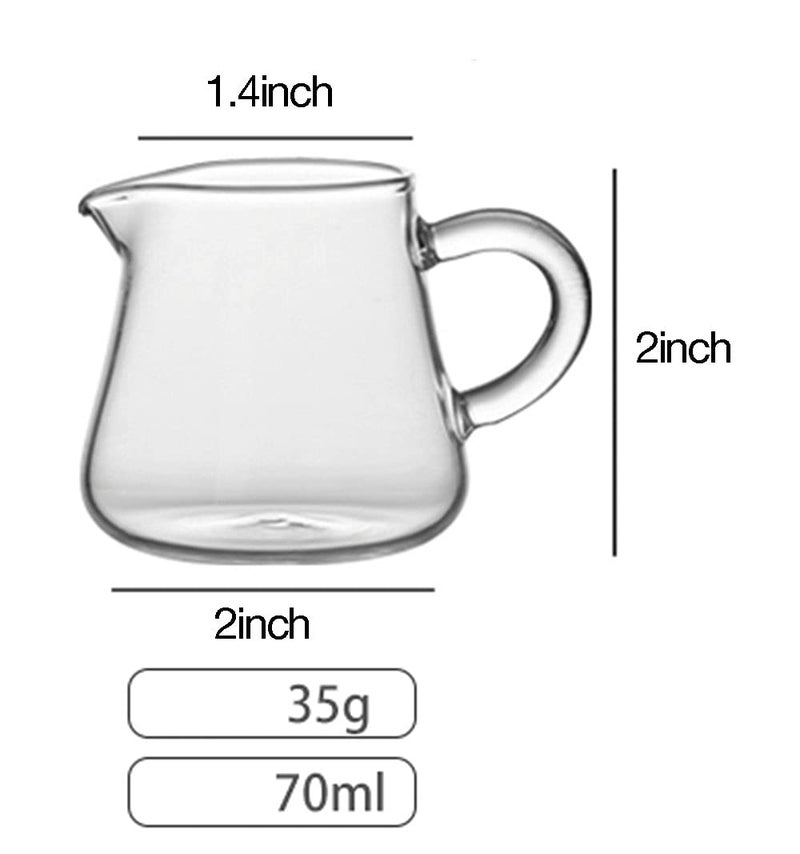 Mozacona 4pcs Mini Glass Creamer Pitcher Sauce Serving Pitcher Creamer Jug with Handle,2oz - Image 2