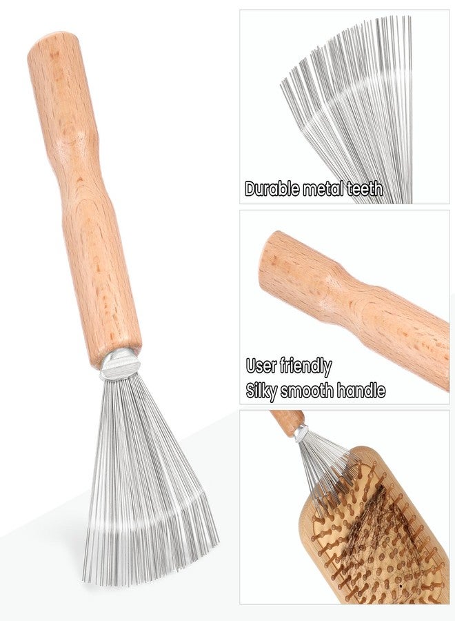 Exircy 2 Pcs Hair Brush Cleaning Tool Mini Comb Cleaner Rake Metal Wires Hair Remover Tool for Home and Salon Use - Image 4