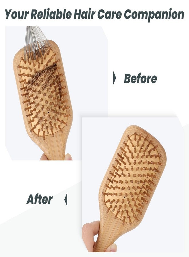Exircy 2 Pcs Hair Brush Cleaning Tool Mini Comb Cleaner Rake Metal Wires Hair Remover Tool for Home and Salon Use - Image 3