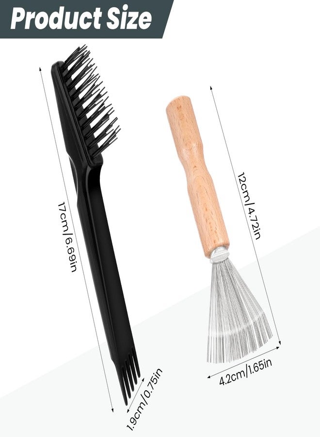 Exircy 2 Pcs Hair Brush Cleaning Tool Mini Comb Cleaner Rake Metal Wires Hair Remover Tool for Home and Salon Use - Image 2