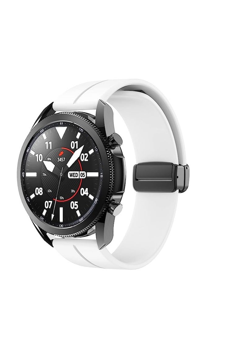 22mm Magnetic Buckle Silicone Watch Band Compatible with 22 mm Strap for Compatible with Xiaomi Redmi Watch 5 Active/Redmi Watch 5 Lite, 22mm For - Smart Watch - - (Only Strap) White - Image 4