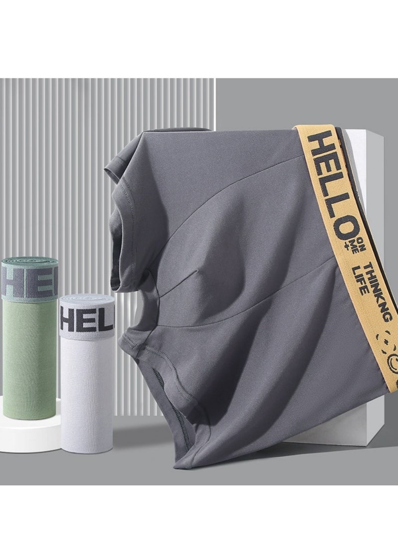 هالو مجموعة من 5 قطع من ملابس داخلية رجالية بوكسر وشورتات داخلية، مصنوعة من القطن المطاطي القابل للتنفس والماص للرطوبة، بتصميم عصري منخفض الارتفاع - Image 3