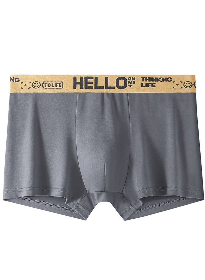 هالو مجموعة من 5 قطع من ملابس داخلية رجالية بوكسر وشورتات داخلية، مصنوعة من القطن المطاطي القابل للتنفس والماص للرطوبة، بتصميم عصري منخفض الارتفاع - Image 4