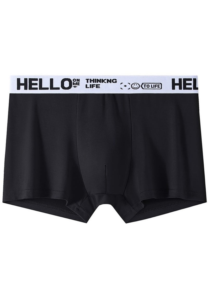 هالو مجموعة من 5 قطع من ملابس داخلية رجالية بوكسر وشورتات داخلية، مصنوعة من القطن المطاطي القابل للتنفس والماص للرطوبة، بتصميم عصري منخفض الارتفاع - Image 5