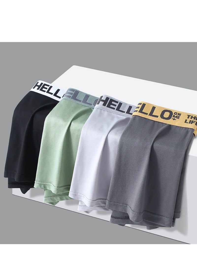 هالو مجموعة من 5 قطع من ملابس داخلية رجالية بوكسر وشورتات داخلية، مصنوعة من القطن المطاطي القابل للتنفس والماص للرطوبة، بتصميم عصري منخفض الارتفاع - Image 2
