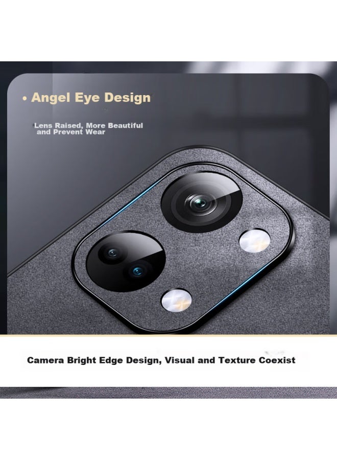 Shangsu, Suitable For Oneplus Ace2V Phone Case, 1+ Ace2V Protective Cover, Shockproof, Full Lens Protection, Soft Shell, Simple Luxury, Lambskin Silicone Outer Case, Women'S And Men'S Leather Case, Gray - Image 2