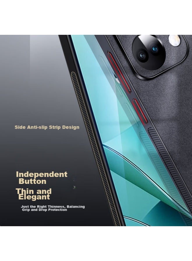 Shangsu, Suitable For Oneplus Ace2V Phone Case, 1+ Ace2V Protective Cover, Shockproof, Full Lens Protection, Soft Shell, Simple Luxury, Lambskin Silicone Outer Case, Women'S And Men'S Leather Case, Gray - Image 5