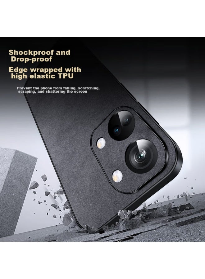 Shangsu, Suitable For Oneplus Ace2V Phone Case, 1+ Ace2V Protective Cover, Shockproof, Full Lens Protection, Soft Shell, Simple Luxury, Lambskin Silicone Outer Case, Women'S And Men'S Leather Case, Gray - Image 3