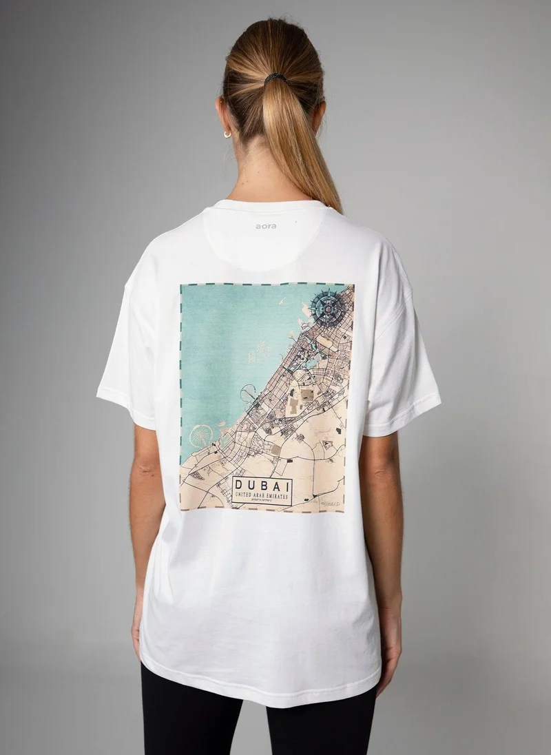 Aora Unisex Graphic Print T-Shirt – Lightweight Cotton Tee for Casual Wear, Gym & Street Style (White, V8 Edition)