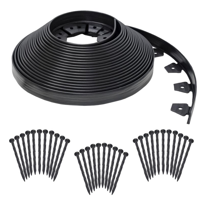 EasyFlex No-Dig Landscape Edging Kit - 100 ft., Black - Image 1