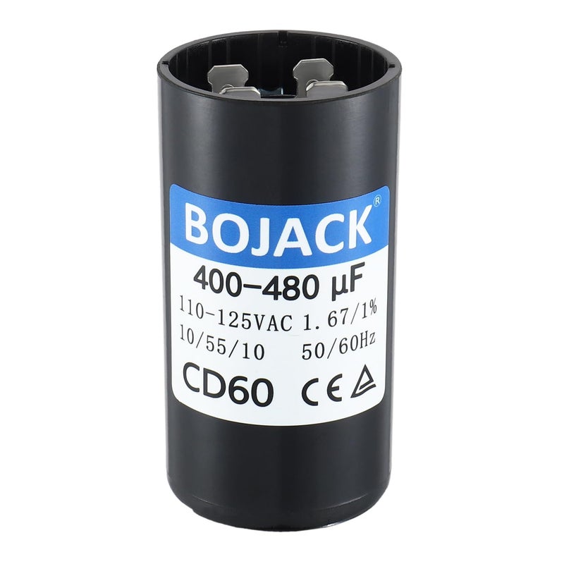 BOJACK 400-480Uf/Mfd 110-125 Vac Volt Universal Round Motor Start Capacitor 50/60Hz Cd60 Ac Electrical Replacement Part - Image 1