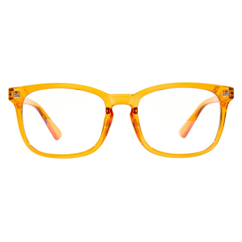 MAXJULI Blue Light Blocking GlassesComputer ReadingGamingTVPhones Glasses for Women MenGloss Orange