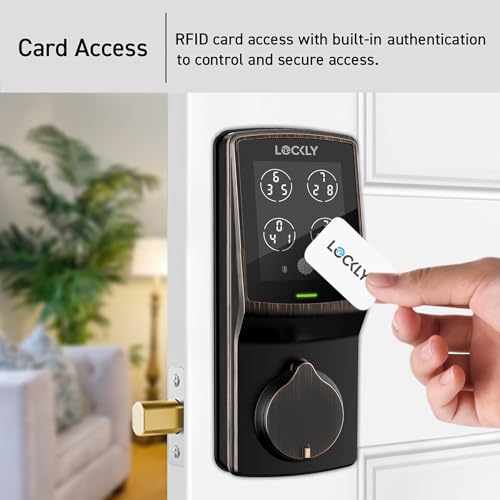 Lockly Secure Plus, RFID Card Smart Lock, Keyless Entry Door Lock, Smart Locks for Front Door, PIN Genie® Keypad, 3D Biometric Fingerprint Sensor, Auto Lock Smart Door Lock - Image 2