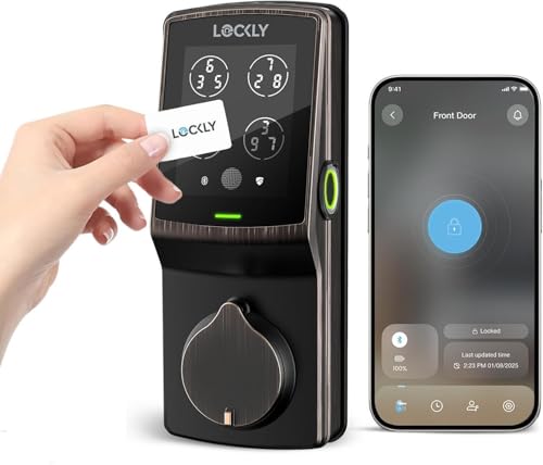 Lockly Secure Plus, RFID Card Smart Lock, Keyless Entry Door Lock, Smart Locks for Front Door, PIN Genie® Keypad, 3D Biometric Fingerprint Sensor, Auto Lock Smart Door Lock - Image 1