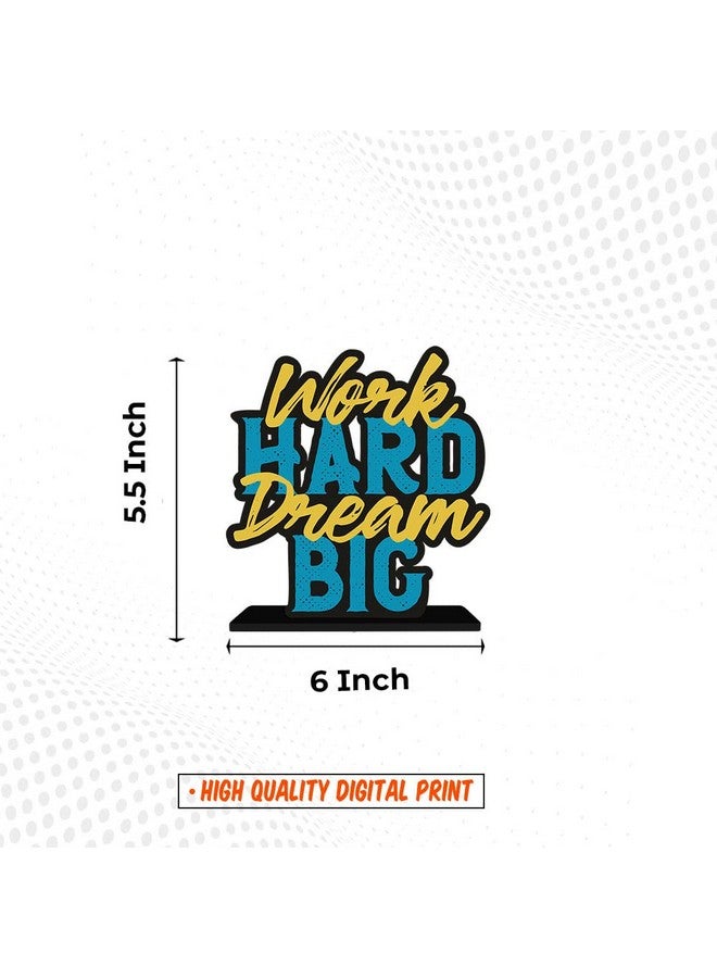 آرتفيب ديكور طاولة خشبي من Artvibes مع اقتباسات تحفيزية عن العمل الجاد والحلم الكبير | ديكور منزلي | غرفة معيشة | غرفة نوم | قطع خشبية للهدايا الزخرفية (SP_1110) - Image 4