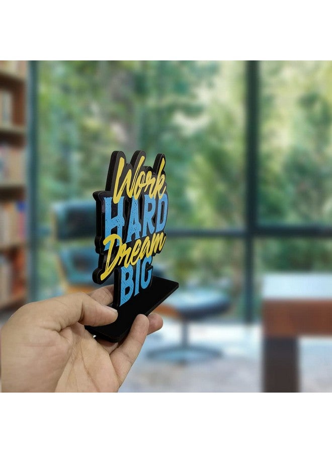 آرتفيب ديكور طاولة خشبي من Artvibes مع اقتباسات تحفيزية عن العمل الجاد والحلم الكبير | ديكور منزلي | غرفة معيشة | غرفة نوم | قطع خشبية للهدايا الزخرفية (SP_1110) - Image 3