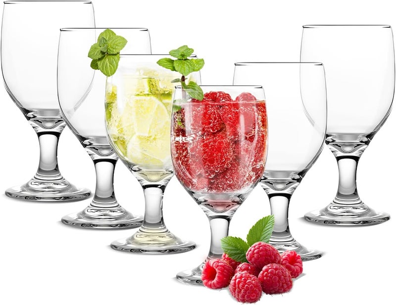 CHLJAR 10.5oz Water Goblets Set of 6, Clear Goblet Glasses Set for Home Bar, Wedding, Party, Elegant Design for Iced Tea, Sangria, Juice, Dishwasher Safe, Perfect for Daily Use Special Occasions - Image 1