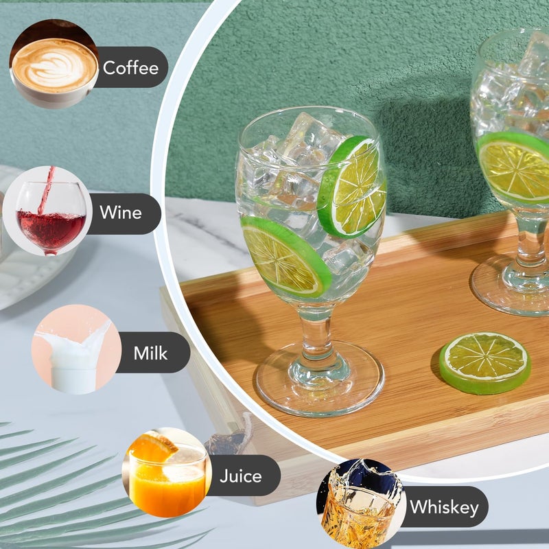 CHLJAR 10.5oz Water Goblets Set of 6, Clear Goblet Glasses Set for Home Bar, Wedding, Party, Elegant Design for Iced Tea, Sangria, Juice, Dishwasher Safe, Perfect for Daily Use Special Occasions - Image 4