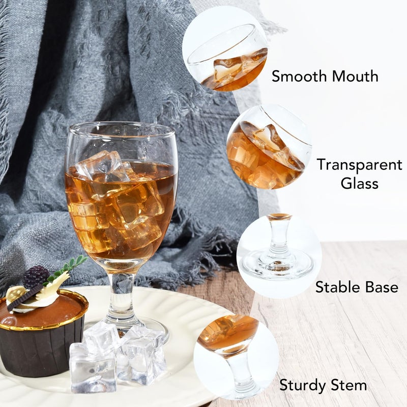 CHLJAR 10.5oz Water Goblets Set of 6, Clear Goblet Glasses Set for Home Bar, Wedding, Party, Elegant Design for Iced Tea, Sangria, Juice, Dishwasher Safe, Perfect for Daily Use Special Occasions - Image 3